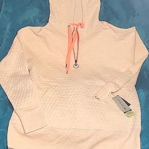 Women's (M) Ideology Quilted Hoodie White Pink Heather